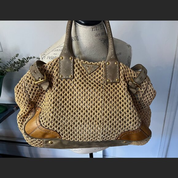 Vintage! PRADA BROWN 2WAY TOP HANDLE BAG - Picture 4 of 12
